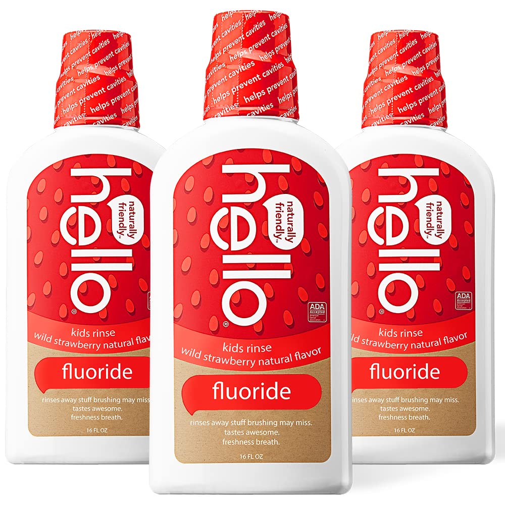Hello Kids Fluoride Rinse 3-pack (Wild Strawberry)